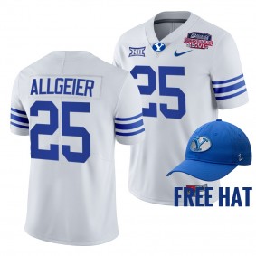 Tyler Allgeier BYU Cougars 2021 Independence Bowl White Free Hat 25 Jersey Men
